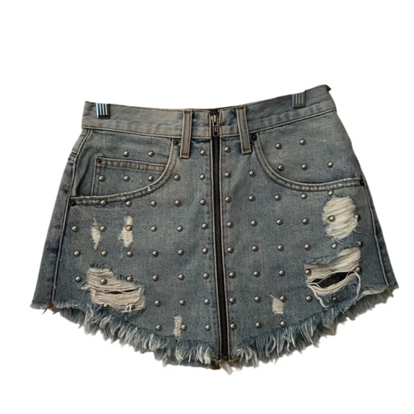 Carmar Studded Zip up Skirt with grommets - Picture 1 of 5